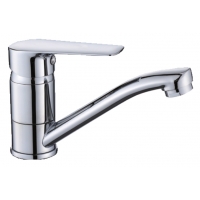 Смеситель для раковины VIEIR V073512, однорычажный, средний низкий излив, хром