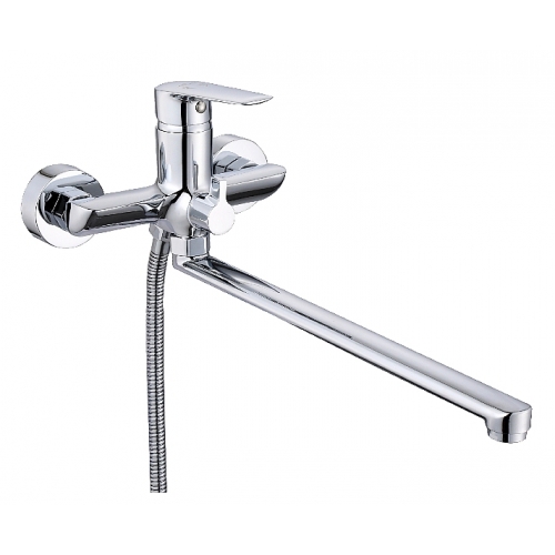 Смеситель для ванны VIEIR V073541, однорычажный, длинный излив, ручной душ купить в интернет магазине Санрай73