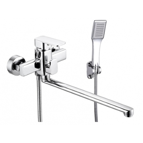 Смеситель для ванны VIEIR V113541, однорычажный, длинный излив, ручной душ купить в интернет магазине Санрай73