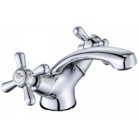 Смеситель для раковины VIEIR V120111, двухвентильный, низкий излив, хром