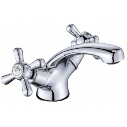 Смеситель для раковины VIEIR V120111, двухвентильный, низкий излив, хром