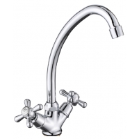 Смеситель для кухни VIEIR V120122, двухвентильный, высокий излив