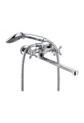Смеситель для ванны VIEIR V120142, двухвентильный, длинный излив, ручной душ
