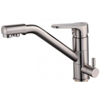 Смеситель для кухни VIEIR V15001G, с выходом для фильтра, однорычажный, средний излив, сатин