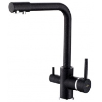 Смеситель для кухни VIEIR V15002C, с выходом для фильтра, рычажный, высокий Г-излив, черный