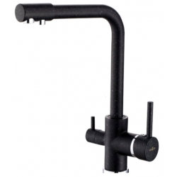 Смеситель для кухни VIEIR V15002C, с выходом для фильтра, рычажный, высокий Г-излив, черный