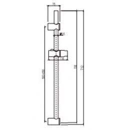 Штанга душевая VIEIR VR020, с мыльницей