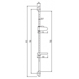 Штанга душевая VIEIR VR030, с мыльницей