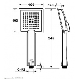 Лейка душевая ViEiR VR3083, 3 режима, 100 мм