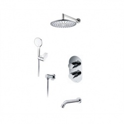Встраиваемый комплект для ванны с верхней душевой насадкой, лейкой и изливом WasserKraft A174819 Thermo