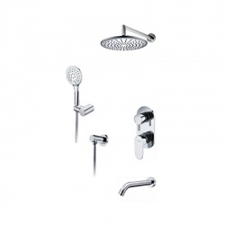 Встраиваемый комплект для ванны с верхней душевой насадкой, лейкой и изливом WasserKraft A175819