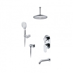 Встраиваемый комплект для ванны с верхней душевой насадкой, лейкой и изливом WasserKraft A175868