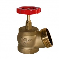 Клапан пожарный угловой муфта-цапка КПЛ 65-1 латунный