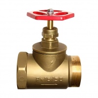 Клапан пожарный прямой муфта-цапка КПЛП 50-1 латунный