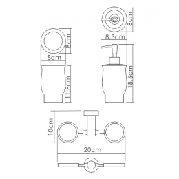 Держатель стакана и дозатора WasserKraft K-24289