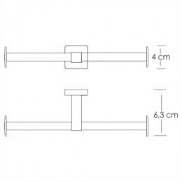 Держатель туалетной бумаги, двойной WasserKraft Lippe K-6596D