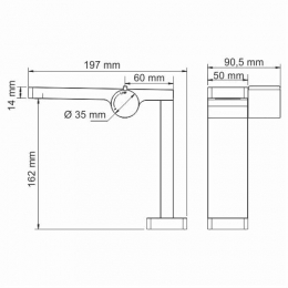 Смеситель для умывальника WasserKraft Alme 1510