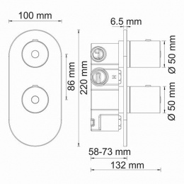 Термостатический смеситель для ванны и душа WasserKraft Berkel 4833 Thermo 