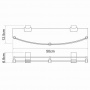Полка стеклянная с бортиком WasserKraft Leine K-5044 (ранее К-5024)