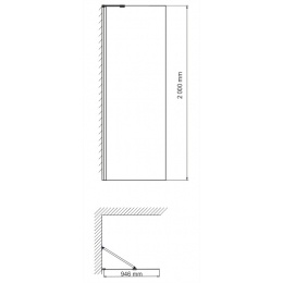 Душевая перегородка WasserKraft Aller 10H10-RP100 Fixed
