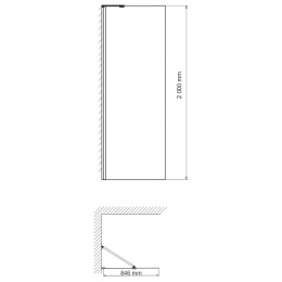 Душевая перегородка WasserKraft Aller 10H07-RP90 Fixed