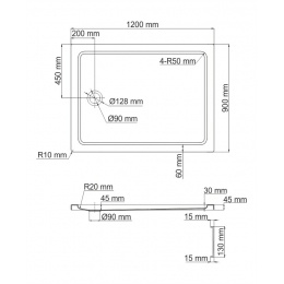 Душевой поддон WasserKraft Amper 29T07