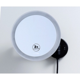 Зеркало с LED-подсветкой, 3-х кратным увеличением WasserKraft K-1004BLACK