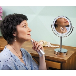 Зеркало с LED-подсветкой двухстороннее, стандартное и с 3-х кратным увеличением WasserKraft K-1005