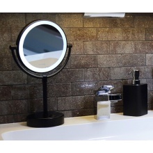 Зеркало с LED-подсветкой двухстороннее, стандартное и с 3-х кратным увеличением WasserKraft K-1005BLACK