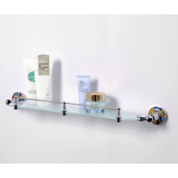 Полка стеклянная с бортиком WasserKraft Diemel K-2244