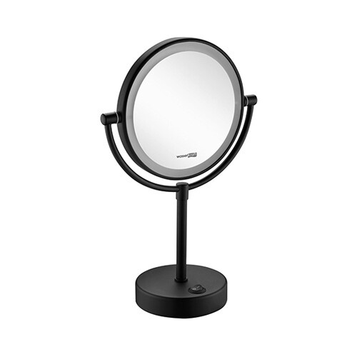 Зеркало с LED-подсветкой двухстороннее, стандартное и с 3-х кратным увеличением WasserKraft K-1005BLACK купить в интернет магазине Санрай73