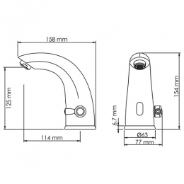 Сенсорный смеситель для умывальника WasserKraft Rossel 2813