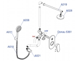 Встраиваемый комплект для душа с верхней душевой насадкой и лейкой WasserKraft A14028