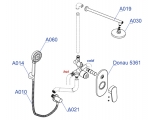 Встраиваемый комплект для душа с верхней душевой насадкой и лейкой WasserKraft A14030
