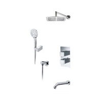 Встраиваемый комплект для ванны с верхней душевой насадкой, лейкой и изливом WasserKraft A171519 Thermo