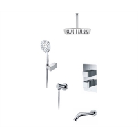 Встраиваемый комплект для ванны с верхней душевой насадкой, лейкой и изливом WasserKraft A171568 Thermo