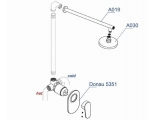 Встраиваемый комплект для душа с верхней душевой насадкой WasserKraft A12030